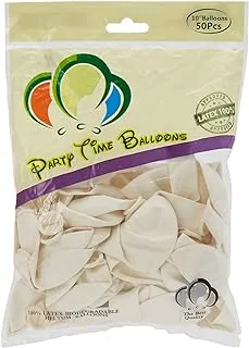 Party Time White Standard Latex Balloons Plain Color 10