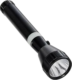 Geepas GFL51030 Rechargeable LED Flashlight - Hyper Bright White 1800 Meters Range High Beam LED | Pocket Flashlight with Charger | 1900 mAh Battery | Ideal for Trekking, Camping, Power Cuts & More