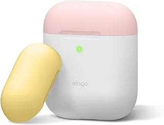 Elago Duo Case for Airpods - Body-White/Top-Pink,Yellow