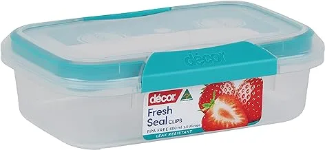 Décor Match-ups Clips Oblong Food Storage Container, Blue, 600 ml, 231800-006