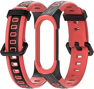 Bands Strap For Xiaomi Mi Band 5 Band 4 Band3 ,Sport Silicone Bracelet For Xiaomi Mi Band 5 Band 4 Band 3 (Red/Black)