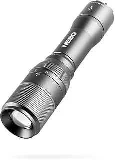 NEBO Davinci 1000 Lumens | Black LED Rechargeable Flashlight | 18650 Battery with Power Bank, NEB-FLT-0018-G, Grey