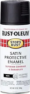 Rust-Oleum 7777830 Satin Enamel Spray, 12-Ounce, Black