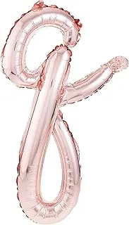 The Party Popper Script Letter Q Foil Balloon, Rose Gold