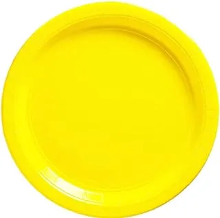 PARTY TIME Yellow Paper Plate Disposable Tableware for Wedding Birthday Anniversary Themed Party Occasion Decoration Supplies (9 Inches)