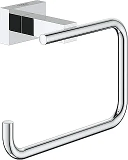 GROHE Essentials Cube Toilet Roll Holder | Metal | Without Cover | Bath | Bathroom | Accessories | Bathroom Fixtures | Chrome | 40507001