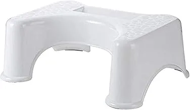 ZSCYSE Lightweight Bath Seat Bench, Plastic Toilet Stool Adult Bathroom Squat Foot Pad Footstool (Color : White)