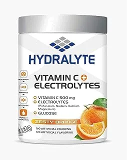 Hydralyte Vitamin C + Electrolyte Hydration Sports Drink Powder Mix Jar | 20 Servings Per Container (250ML) Natural Replacement Supplement For Rapid Orange Flavor Jar, 200 Gm