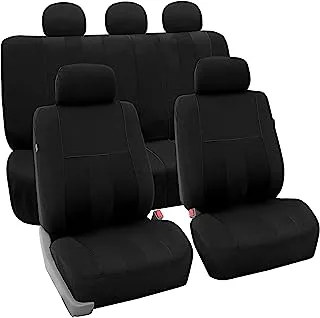 FH Group Automotive Seat Covers Black Universal Fit Fits Most Cars, Suvs, And Trucks (Airbag Compatible And Split Bench) FB036BLACK115