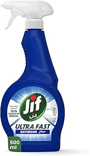 JIF Ultra Fast Cleaner Spray, for Bathroom, 100% soap & limescale removal, 500ml