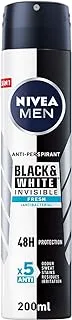 NIVEA MEN Antiperspirant Spray for Men, Black & White Invisible Protection Fresh, 200ml