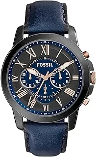 Fossil Grant Chronograph Navy Leather Watch, FS5061IE