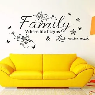 ECVV Coolbaby Family Where Life Begins Famous Quotes Wall Sticker For Livingroom Bedroom Home Decoration Mural