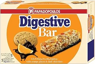 Papadopoulos Digestive Bar with Orange and Chocolate, 28g, Pack of 5