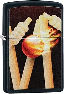 ولاعة من Zippo 218 CI 412375 Wickets Design مقاومة للرياح ، سوداء