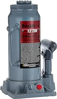 Pro-Lift B-012D Grey Hydraulic Bottle Jack - 12 Ton Capacity