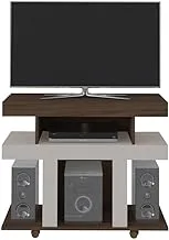 Artely Guaíba Tv Table For 42 Inch Tv, Walnut Brown With Off White - W 91 cm X D 37.5 cm X H 74.5 cm