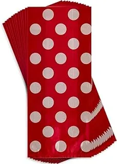 Unique Decorative Dot Cello Bag 20 Pieces, Ruby Red, 62062, Cellophane Bags, One Size