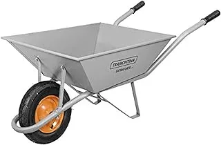 Tramontina Wheelbarrow Extraforte With Gray Metal Heavy-Duty Bucket 65 Liters, Metallic Handle And PnEUmatic Tire