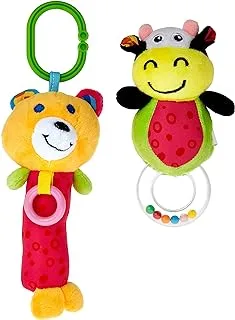 Pixie Cow Rattle Toy + Bear Rattle Toy, Pack Of 2