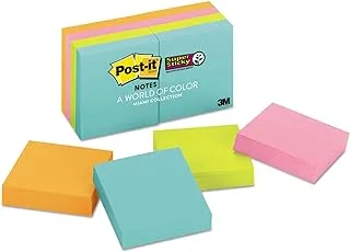 Post-it Super Sticky Notes 2 x 2 in (47.6 x 47.6 mm) 622 Miami Assorted colors, 8 pads/pack | Extra Sticky Notes | For Note Taking, To Do Lists | Clean Removal | Recyclable | 90 sheets/pad