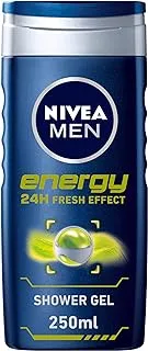 NIVEA MEN 3in1 Shower Gel Body Wash, Energy 24h Fresh Masculine Scent, 250ml