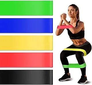 Sky-Touch 5Pcs/Set Resistance Band Fitness 6Levels Latex Gym Strength Training Rubber Loops Bands Fitness Crossfit Equipment Yoga Exercise Pull Rope Elastic Bands For Fit, In 5 Color