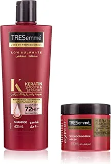 Tresemme TRESEmmé Keratin Smooth and Straight Shampoo for Dry Frizzy Hair, 400ml + TRESemmé Keratin Smooth Mask, 180ml