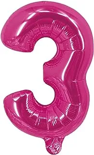 Party Time 3 Number Foil Ballon, Pink