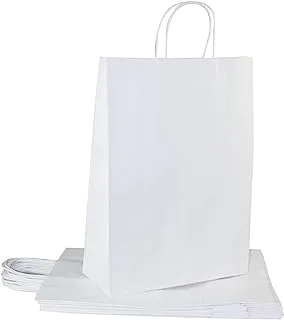 R-Moment Rosymoment Paper Gift Bags 12 Pieces Set, Eco-Friendly Bags, With Handles Bulk, Shopping Kraft Retail Party 41X31X12Cm, Color White, Psb2754White