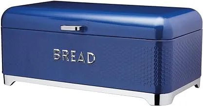 KITCHENCRAFT Lovello Midnight Navy Bread Bin, 42x22x18cm, Gift Tagged, LOVBBBLU