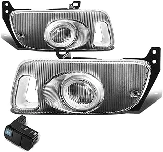 DNA MOTORING FL-HC922-CH Front Bumper Fog Light Driver & Passenger Side Enhance visibility [Compatible with 92-95 Honda Civic Coupe/Hatchback]