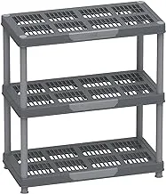 Cosmoplast 3 Tiers Shelving Storage Rack, Grey Mix