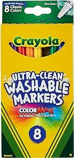 CRAYOLA 8 Ct. Ultra-Clean Washable Classic, Fine Line, Color Max Markers