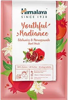 Himalaya Youthful Radiance Edelweiss & Pomegranate Sheet Mask | Powerful Anti-Aging Agent- 30g