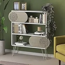 Hc Home Canvas Illia 3 Shelves Book Shelve With Metal Leg White, Mt190523