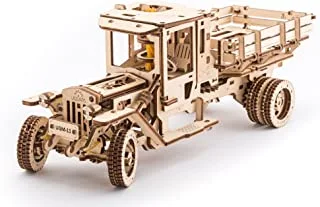 Ugears - Truck Ugm-11 - 420 Parts - 3D Wooden Puzzle - Mechanical Model - Ugr-70015 - Brown