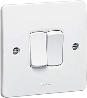 730024 LEGRAND SINGLE POLE SWITCH SYNERGY - 2 GANG - 1 WAY - 10 AX - 250 V - WHITE