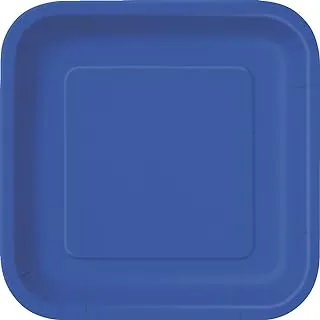 Unique Square Plate 16-Pieces, Royal Blue 7-Inch Size, 6 7/8 in 31495