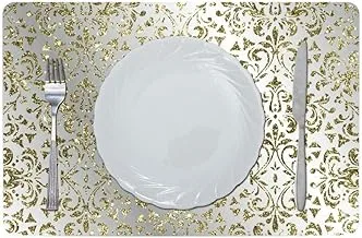 Glamour Glitter Metallic Mirror Look Printed Placemat Gold Aec-29612