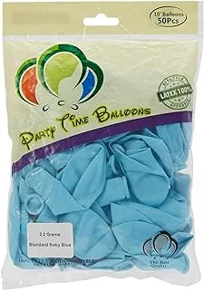 Party Time Baby Blue Standard Latex Balloons Plain Color 10