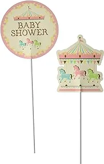 Creative Converting Carousel Centerpiece Stick Party Supplies, 0.4 X 6.9 X 17.1, Multicolor