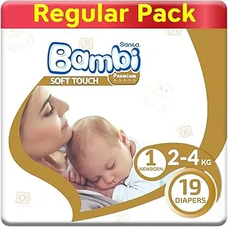 Sanita Bambi Baby Diapers Regular Pack Size 1, New Born, 2-4 Kg, 19 Count