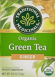 Traditional Medicinal Green Tea With Ginger, 16 Teabags