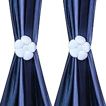 Kuber Industries Velvet 2 Pieces Curtain Tie Back Tassel Set (Silver) -CTKTC12887