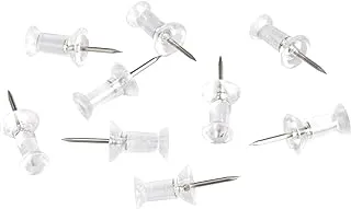 Amazon Basics Push Pins Tacks, Clear Plastic Head, Steel Point, 200-Pack