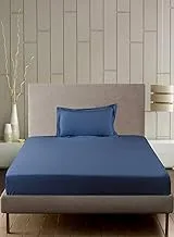 Home Town Plain 144 Tc Single Blue Duvet Cover,140X200Cm / Pillow Case 45X70+15