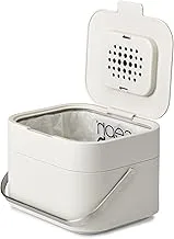 Joseph Joseph 30016 Intelligent Waste Compost Bin Food Waste Caddy With Odor Filter And Ventilation 1 Gallon / 4 Liters Off-White 30015