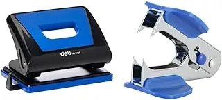 Deli E0105 Deli Punch Tpe On Cover For Comfortable Touch E0105- Assorted Colors & Deli E0231 Staple Remover, Assorted Color