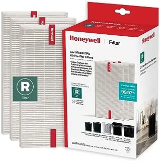 Honeywell HEPA Air Purifier Filter R, 3-Pack for HPA 100/200/300 and 5000 Series - Airborne Allergen Air Filter Targets Wildfire/Smoke, Pollen, Pet Dander, and Dust